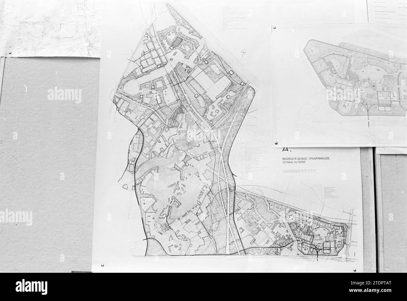 Design drawing of the Spaarnwoude recreation area, 28-02-1968, Whizgle News from the Past, Tailored for the Future. Explore historical narratives, Dutch The Netherlands agency image with a modern perspective, bridging the gap between yesterday's events and tomorrow's insights. A timeless journey shaping the stories that shape our future Stock Photo