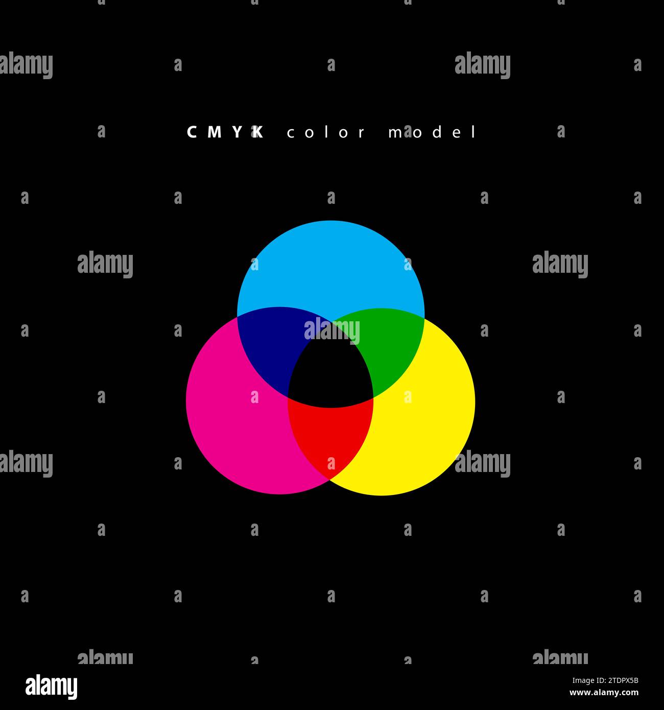 Theory cmyk printing palette color diagram mix color scheme stock