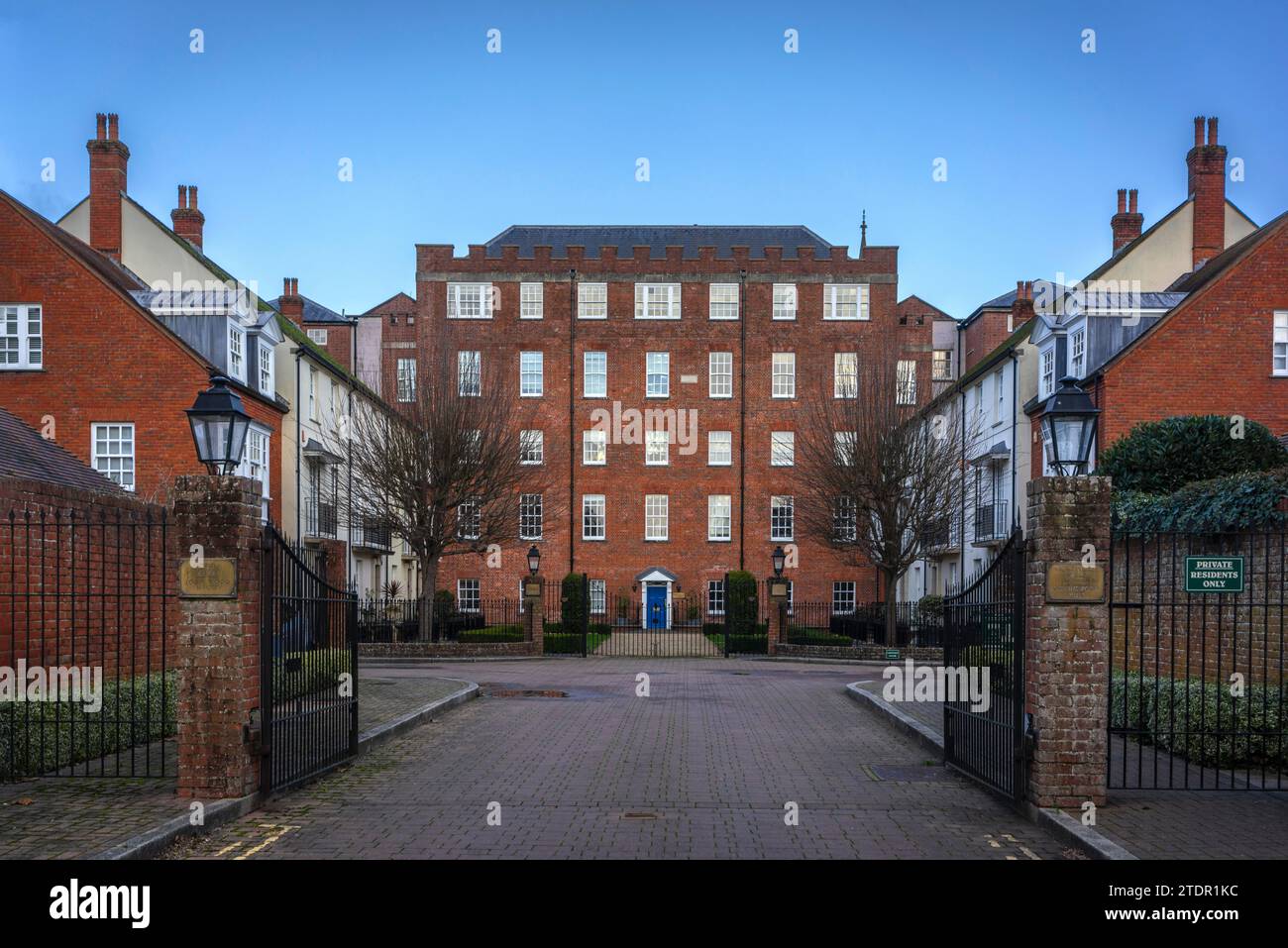 Cathedral view residential flats near the city centre in Salisbury, England, UK Stock Photo