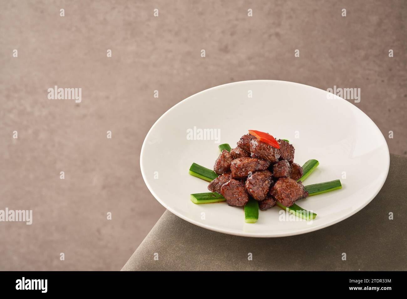 Panfried Beef Ribs cube with Black Pepper Stock Photo Alamy