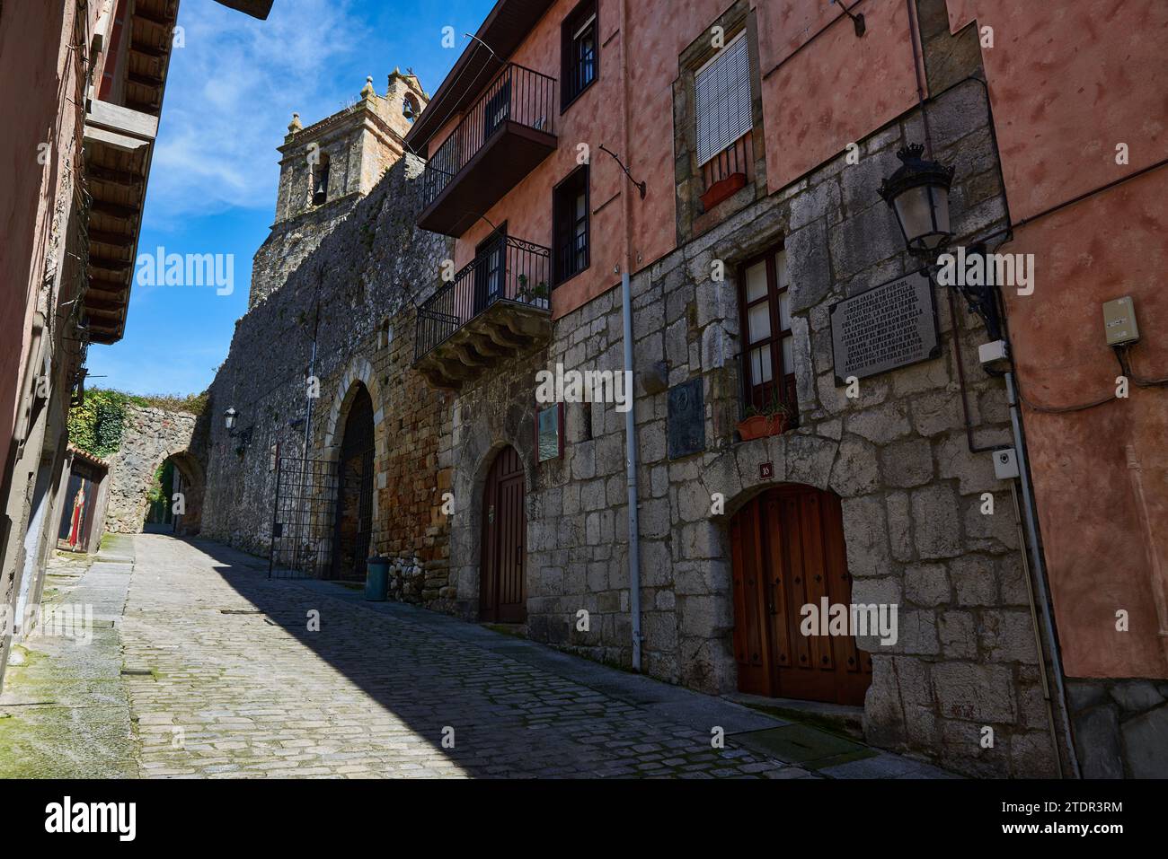 View of the San Marcial street, Laredo, Cantabria, Spain, Europe. Stock Photo