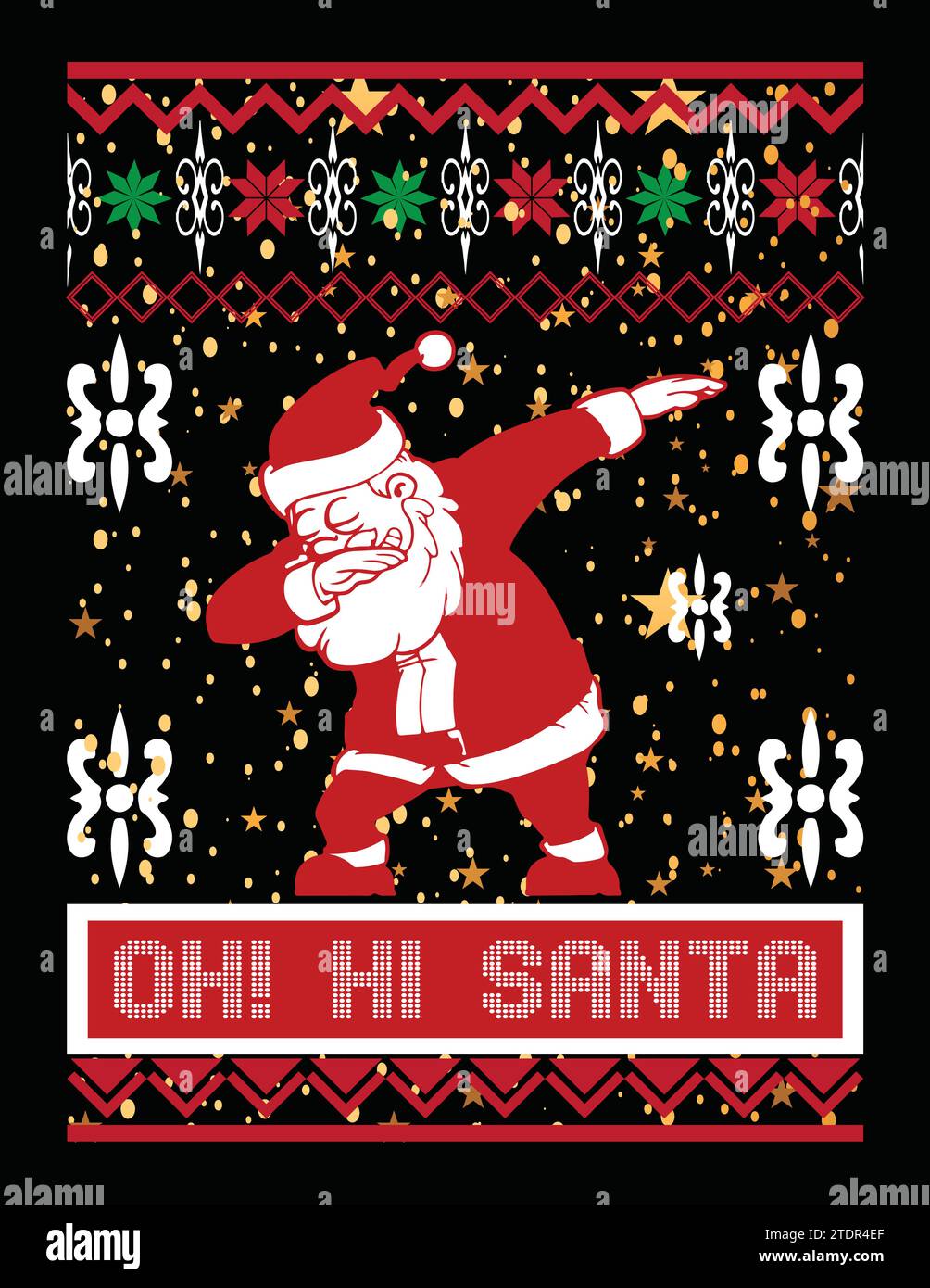 Oh hi santa christmas sweater top