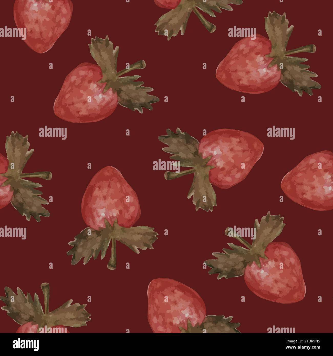 Vector isolated illustration of pattern with strawberries. Stock Vector