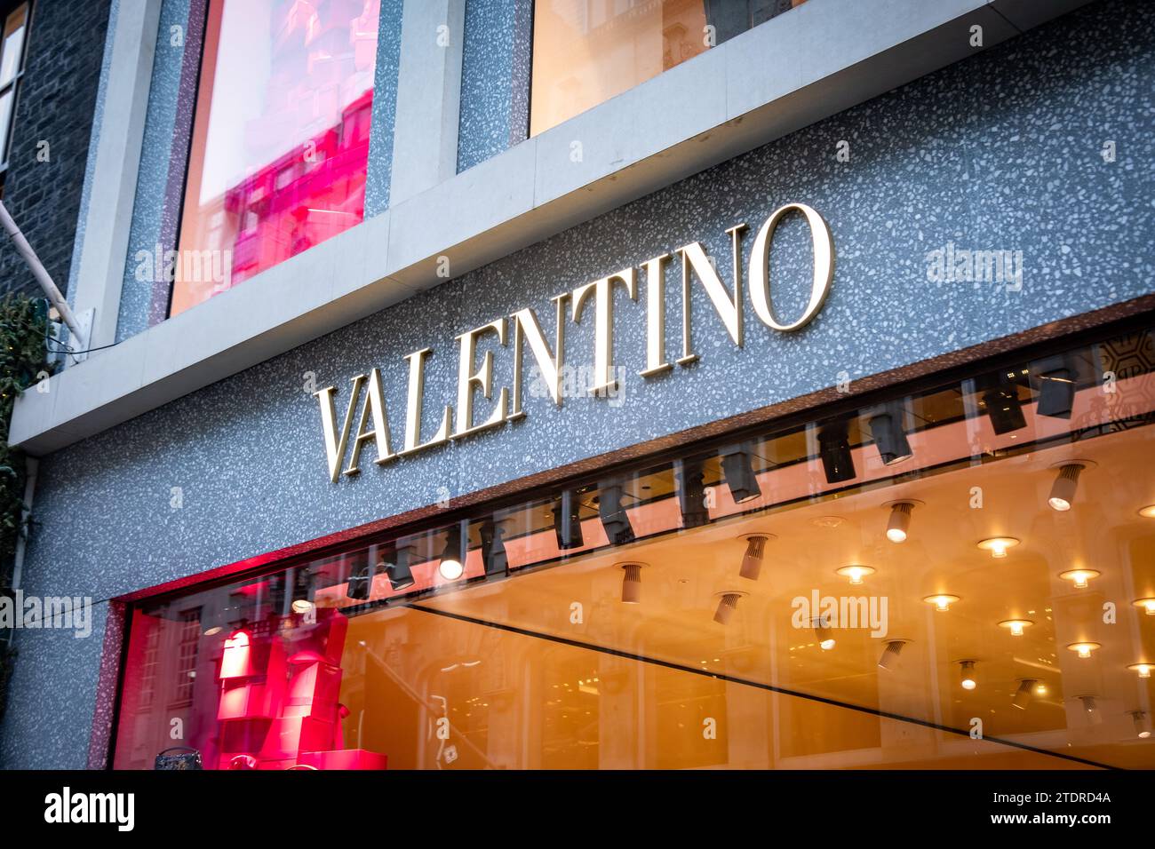 LONDON- DECEMBER 14, 2023: Velentino, luxury Italian fashion store on Bond Street Stock Photo