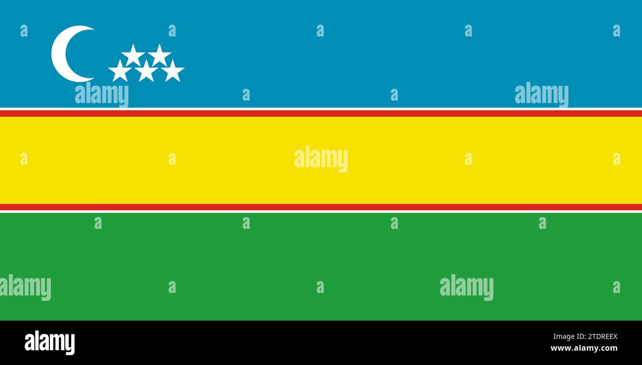 High detailed flag of Karakalpakstan. National Karakalpakstan flag. 3D ...
