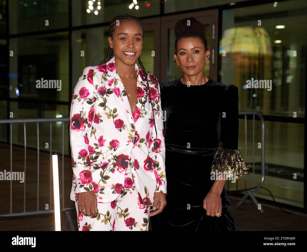 Natasha Jonas (left) arrives for the 2023 BBC Sports Personality of the