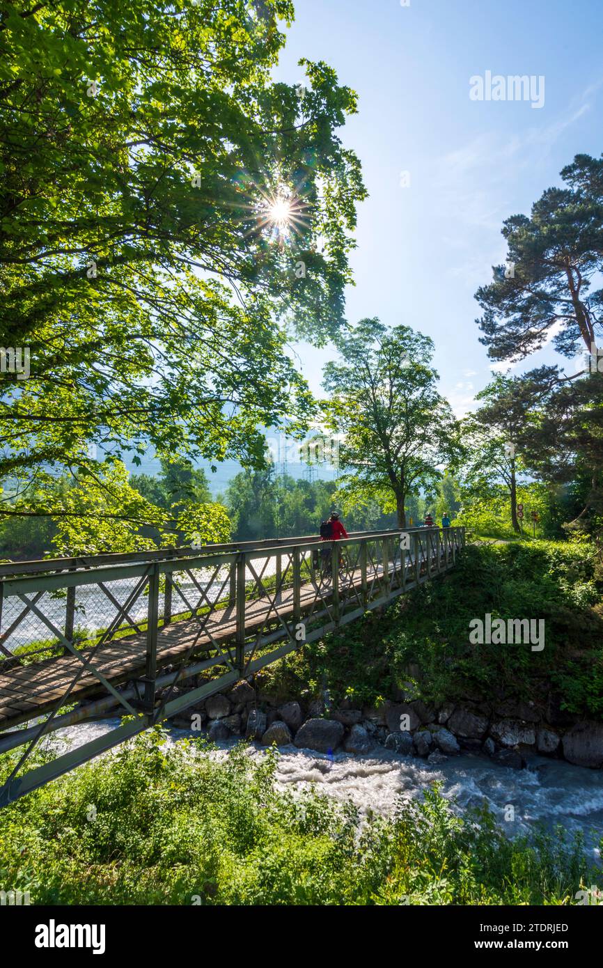 Bad Ragaz: bridge over river Tamina, bicycle way in Sarganserland, St ...