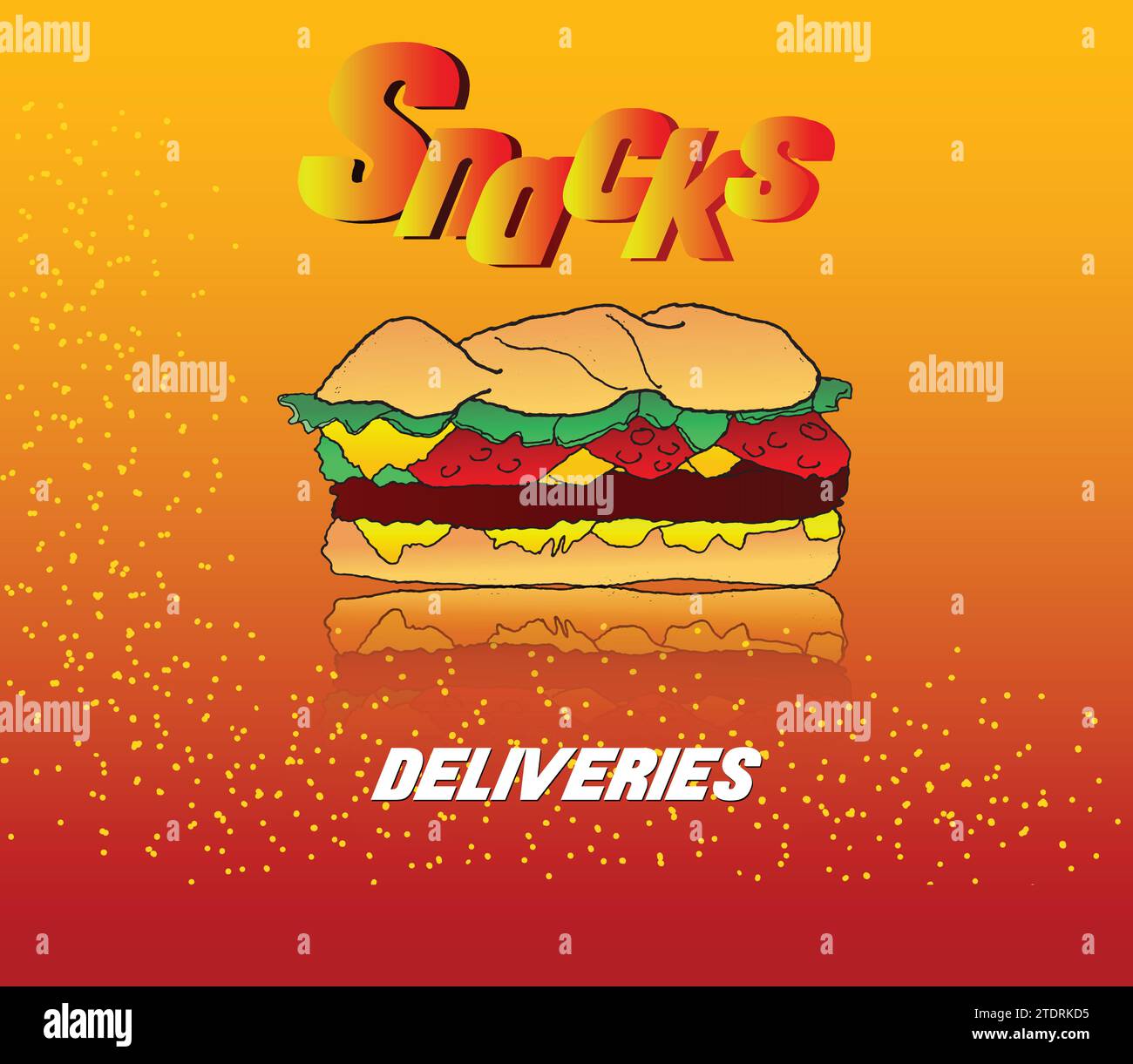 SNACK POSTER, DELIVERIES Stock Vector