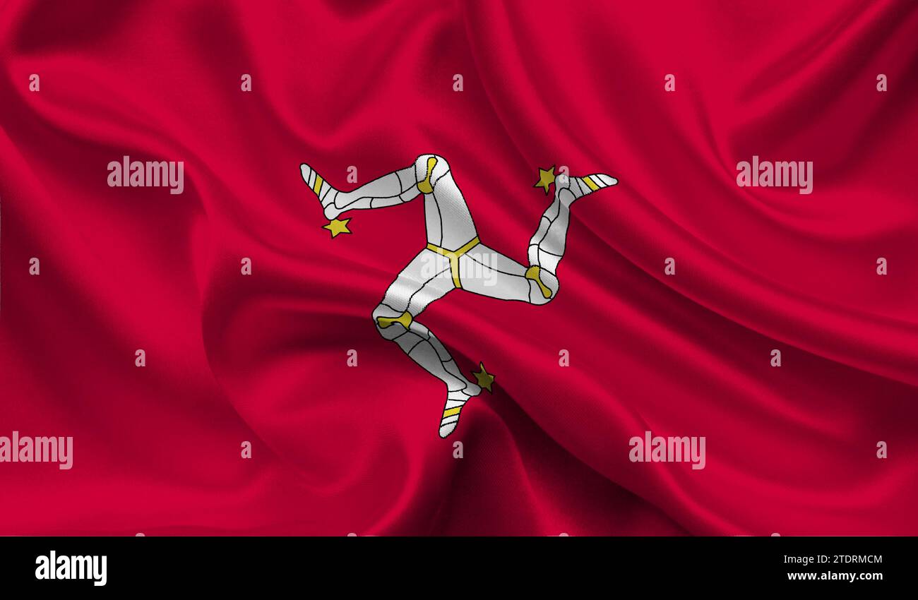 High detailed flag of Isle of Man. National Isle of Man flag. 3D illustration Stock Photo Alamy
