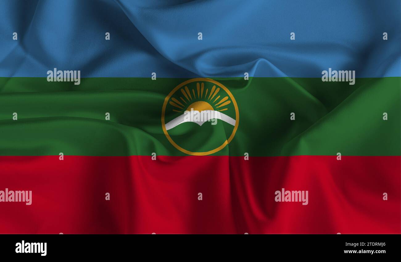 High detailed flag of Karachay Cherkessia. National Karachay Cherkessia ...