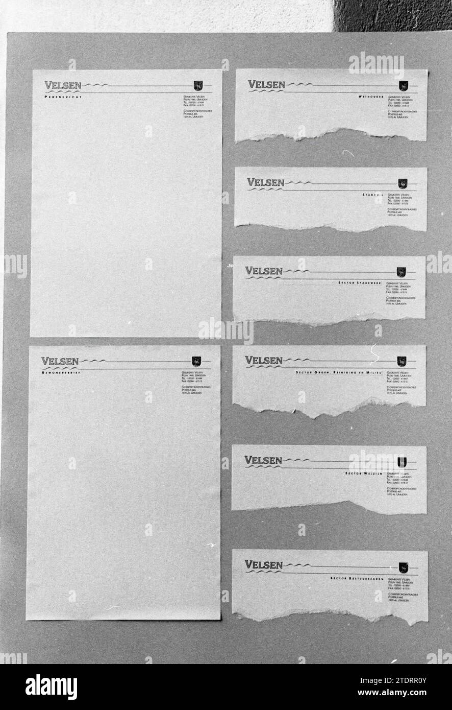 New corporate identity Velsen, Velsen, 19-10-1992, Whizgle News from the Past, Tailored for the Future. Explore historical narratives, Dutch The Netherlands agency image with a modern perspective, bridging the gap between yesterday's events and tomorrow's insights. A timeless journey shaping the stories that shape our future Stock Photo