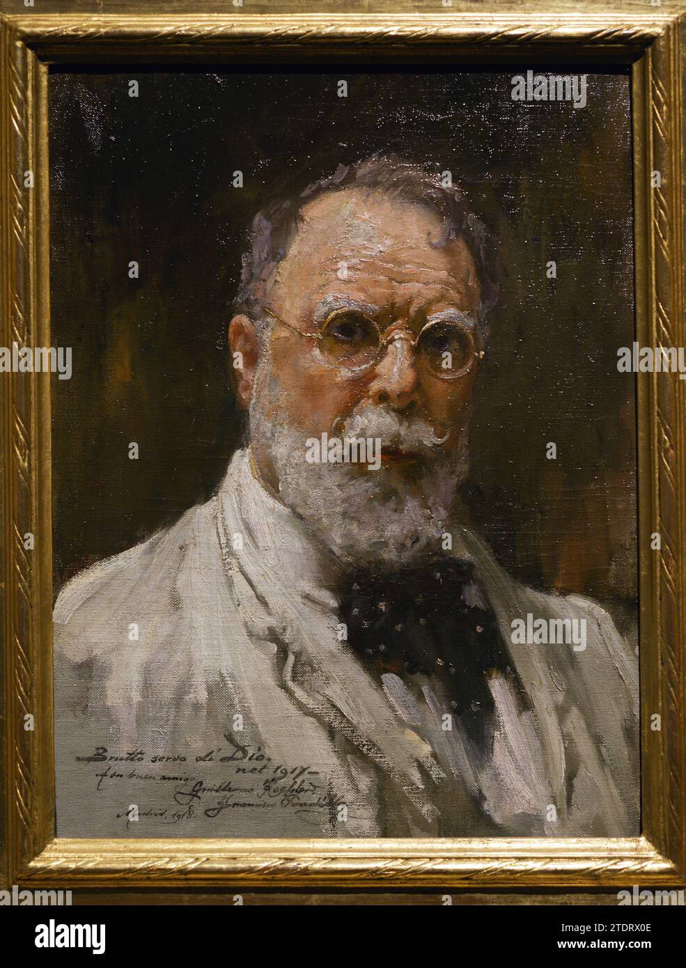 Francisco Pradilla Ortiz (1848-1921). Spanish painter. Self-portrait, 1917. Oil on canvas, 46,8 x 35,5 cm. Prado Museum. Madrid. Spain. Stock Photo