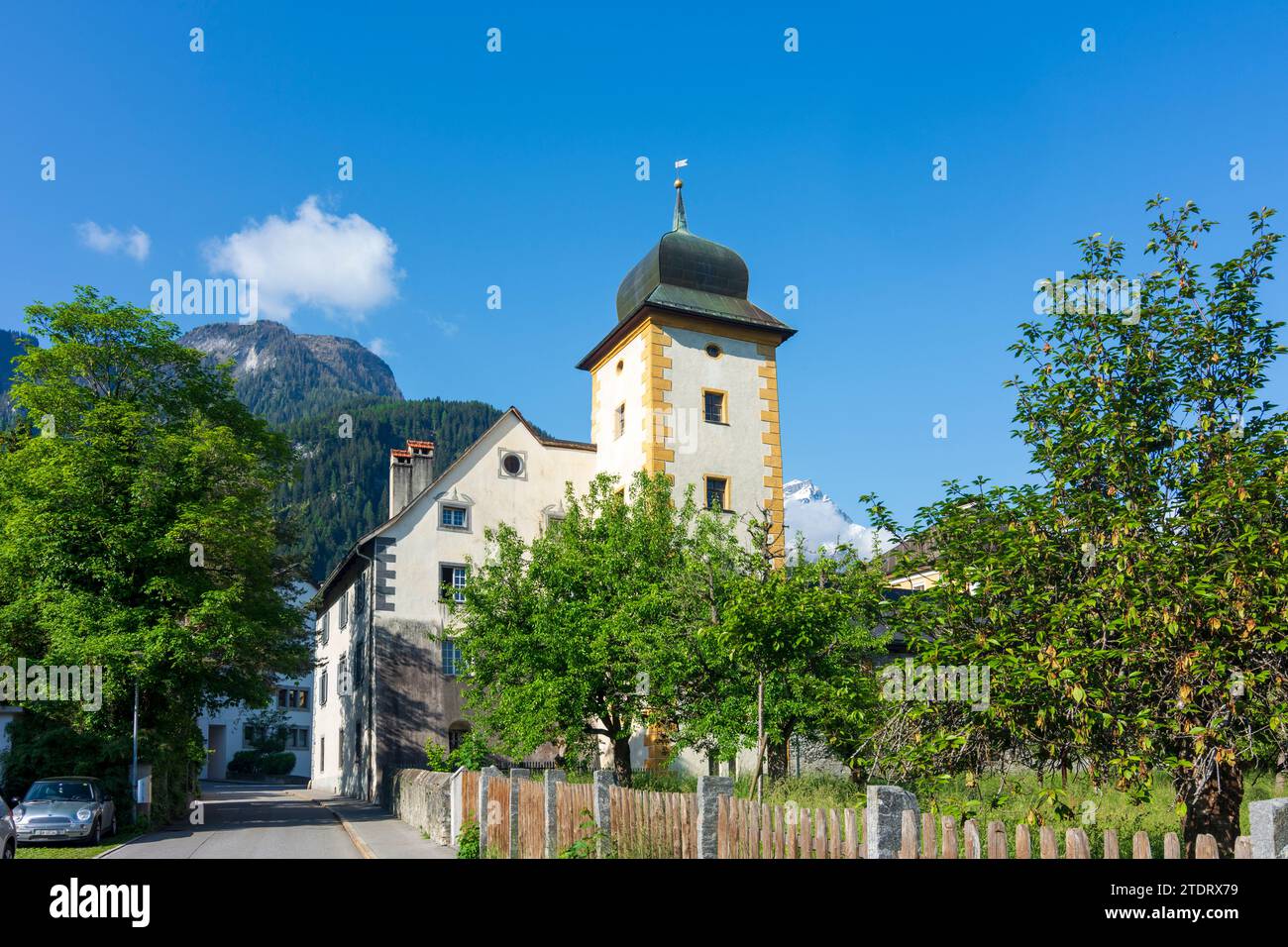 Thusis: Schlössli Castle in Viamala, Graubünden, Grisons, Switzerland Stock Photo