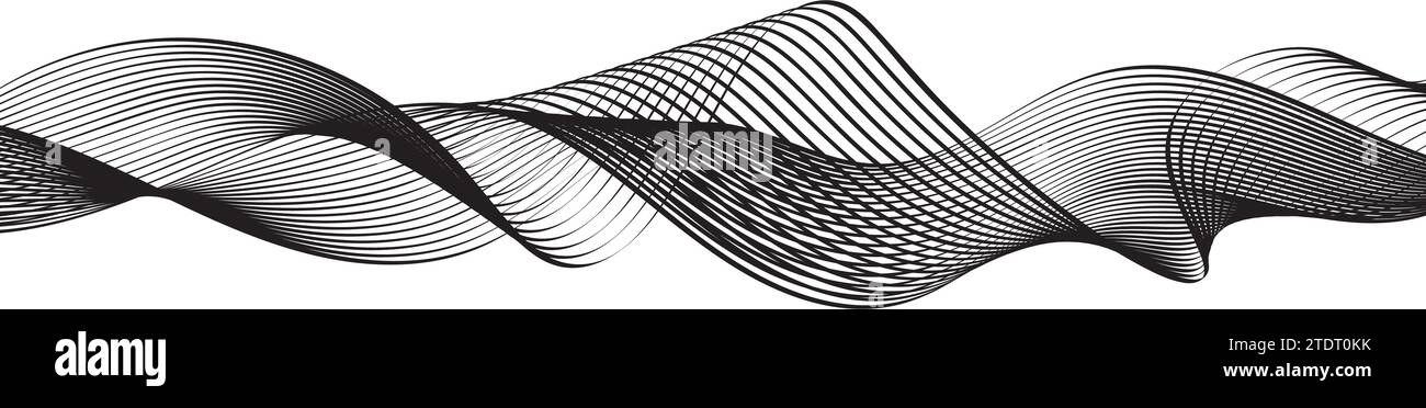 black and white wavy stripes background. Vector illustration Stock ...