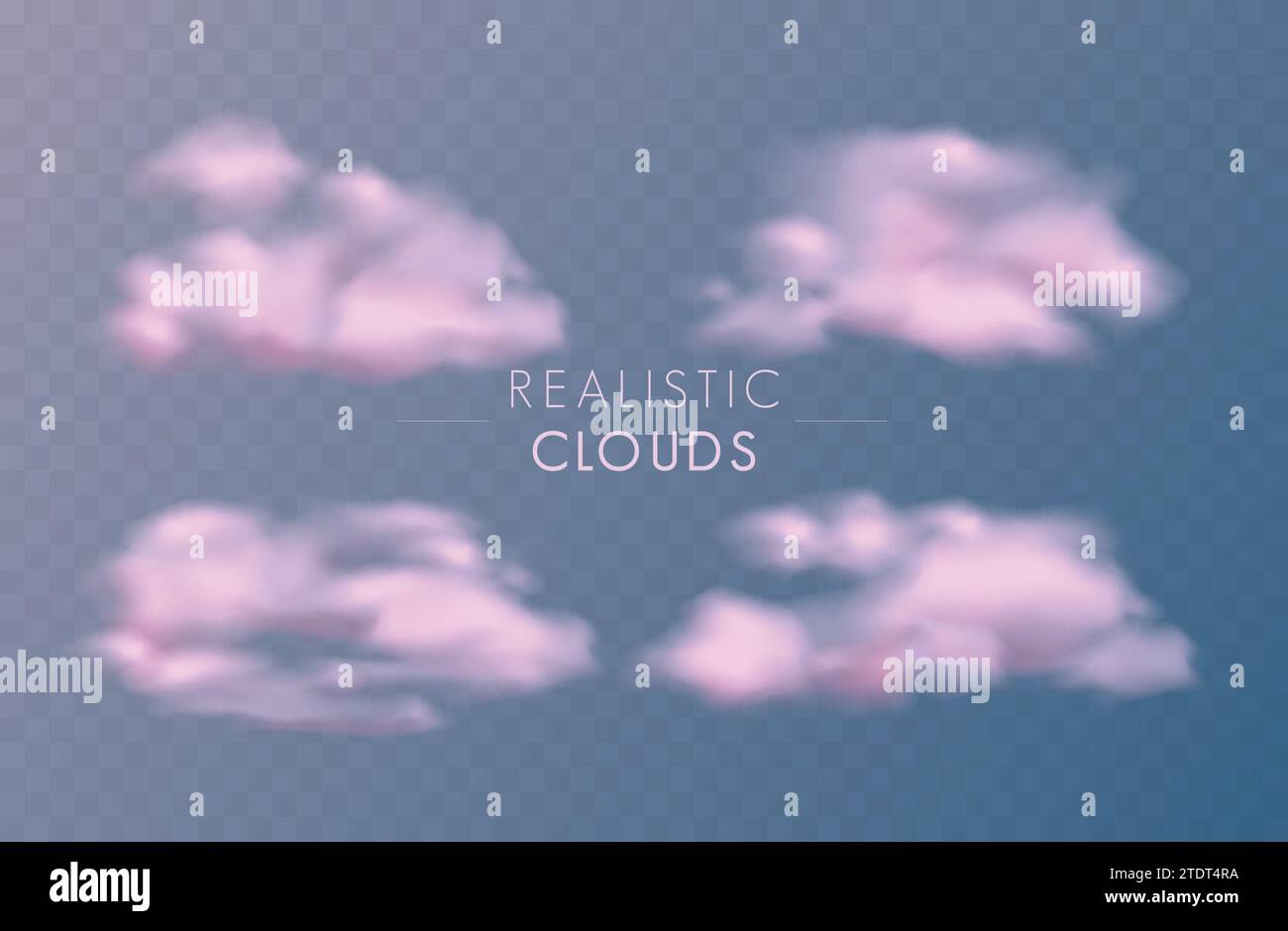 Realistic pink transparent sky clouds Stock Vector Image & Art - Alamy
