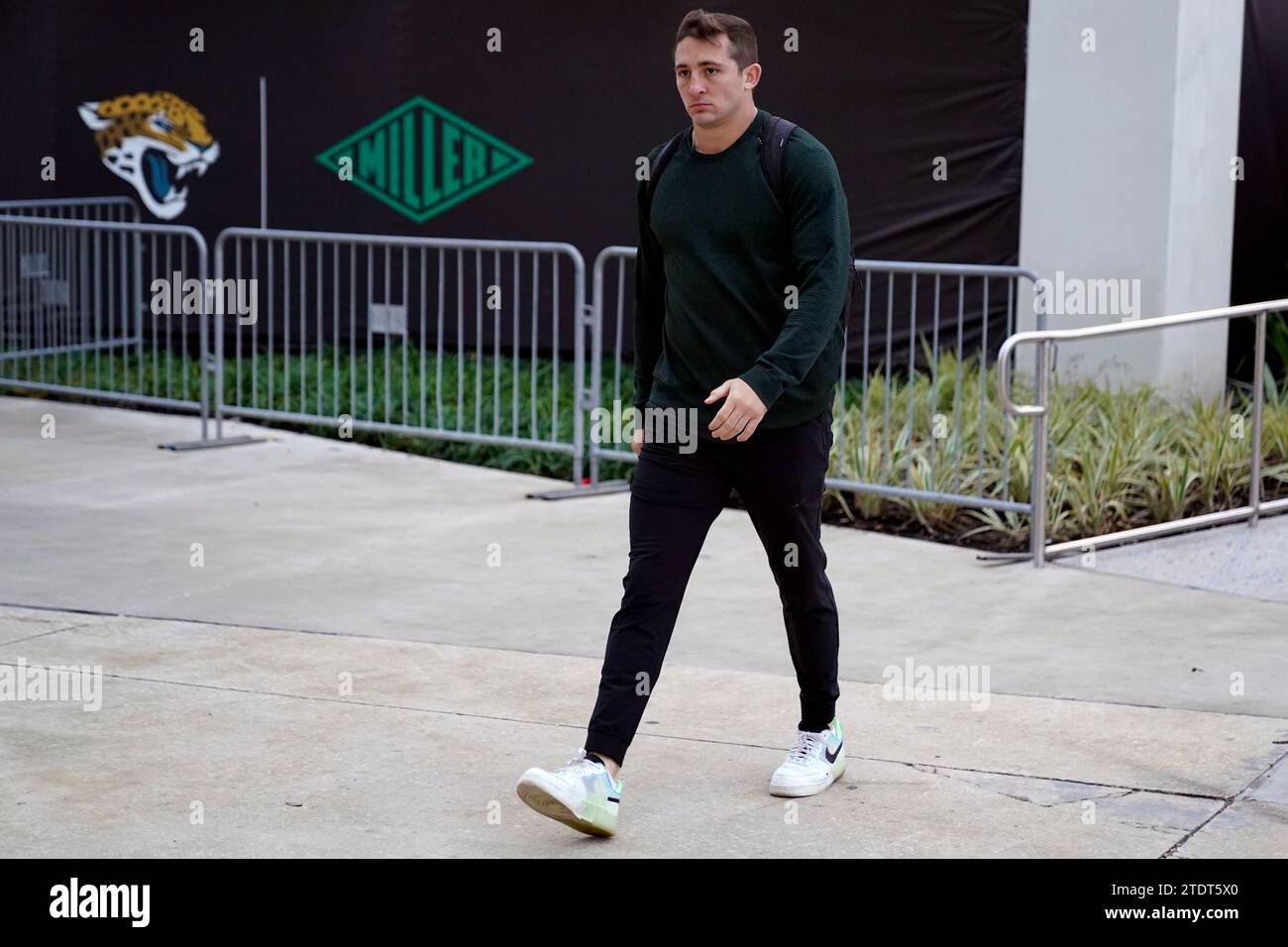 Jacksonville Jaguars linebacker Chad Muma (48) arrives at the stadium