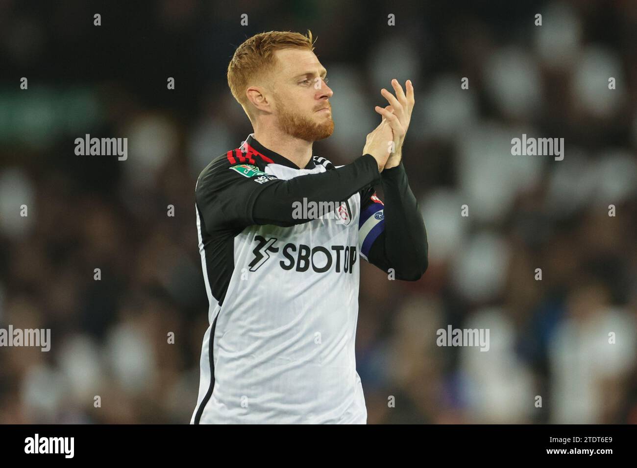 Harrison Reed of Fulham applauds the travelling fans during the Carabao ...