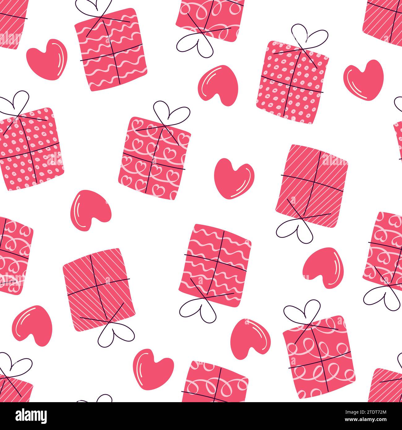 Seamless pattern with doodle gift boxes vector illustration Stock ...
