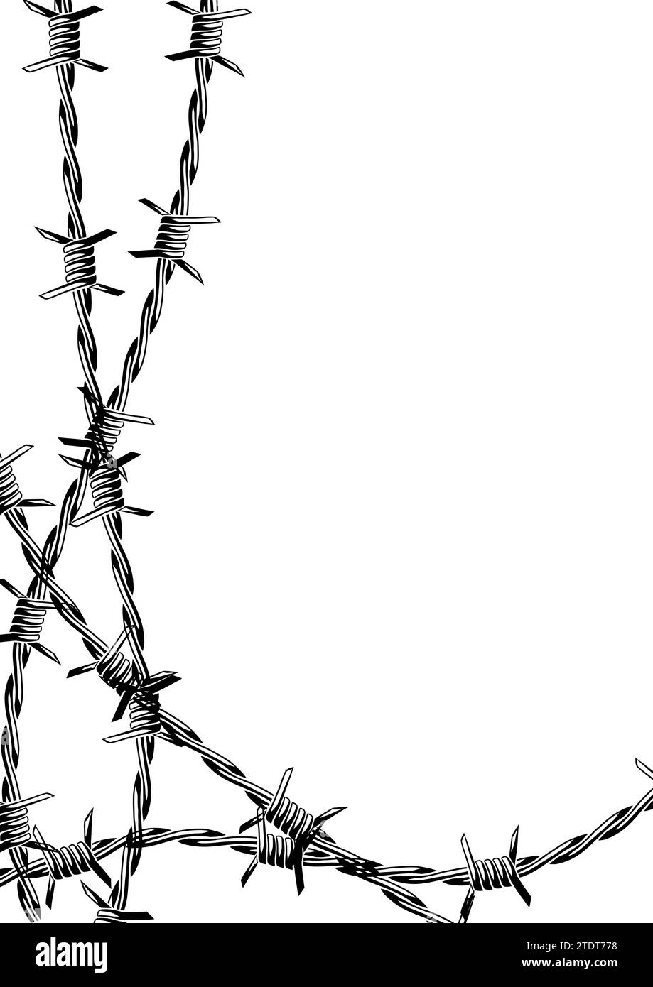Barbed wire background. Sharp barbwire border chain Stock Vector Image ...