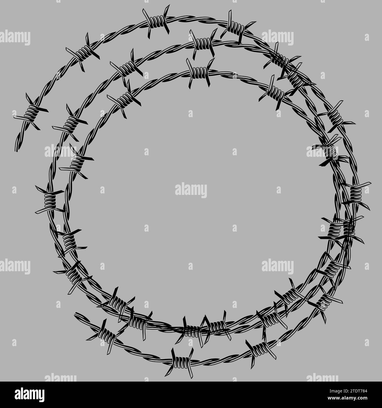 Barbed wire frame. Sharp barbwire border chain Stock Vector Image & Art ...