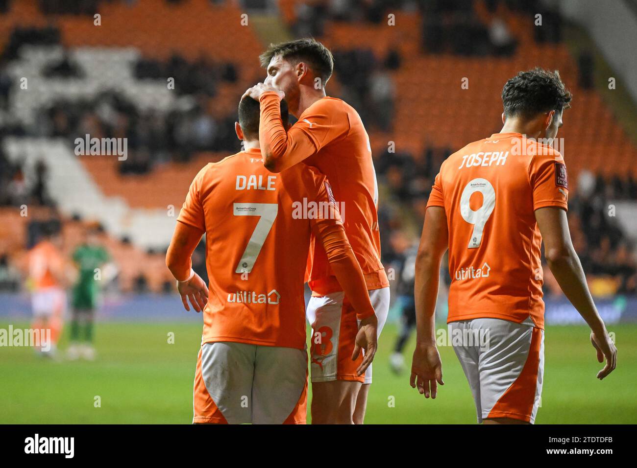 Owen Dale 7 of Blackpool celebrates his goal to make it 10 during the
