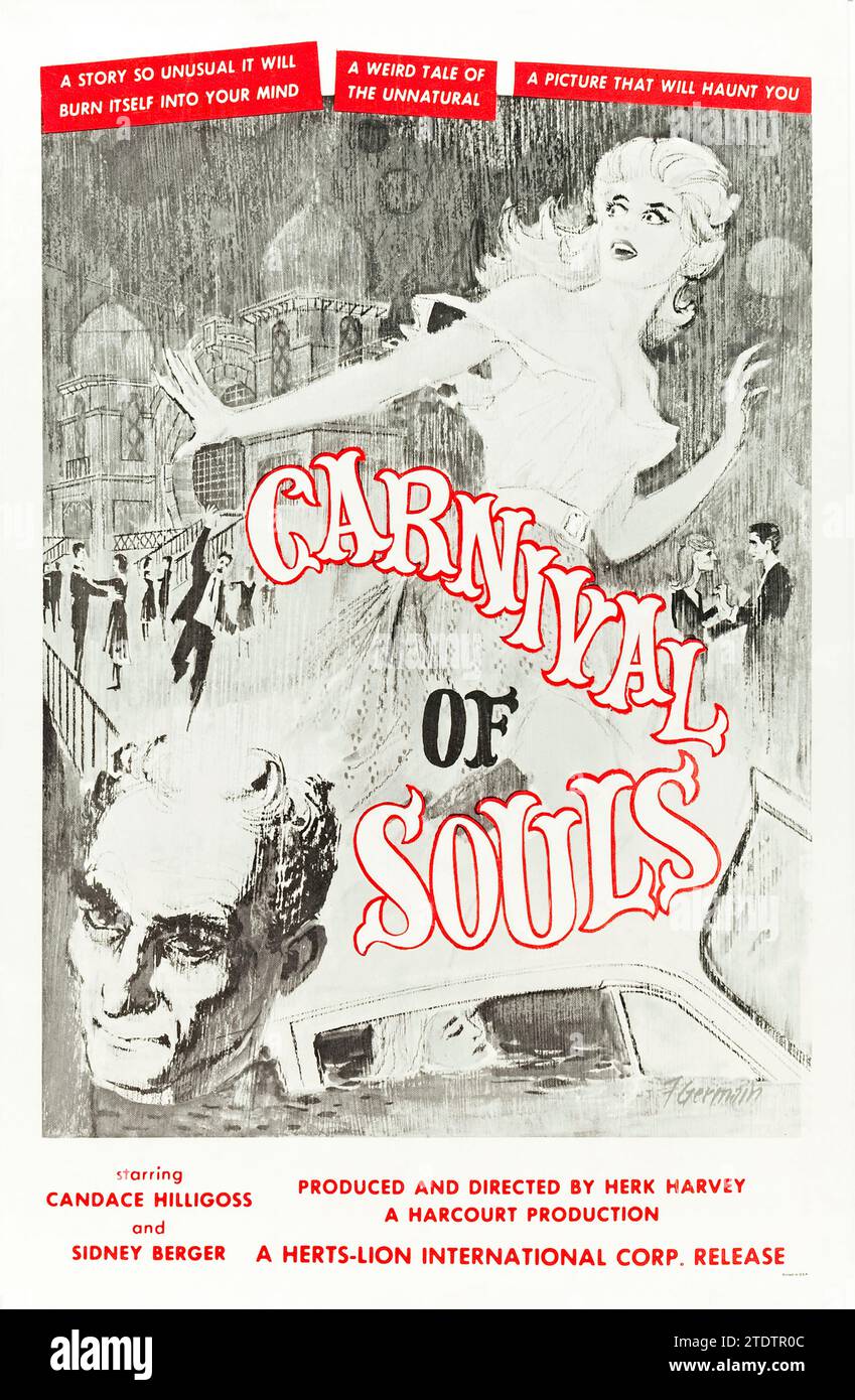 Carnival of Souls (1962) directed by Herk Harvey and starring Candace Hilligoss, Frances Feist and Sidney Berger. After a traumatic accident, a woman becomes drawn to a mysterious abandoned carnival. Photograph of an original fully restored 1962 US one sheet poster ***EDITORIAL USE ONLY***. Credit: BFA / Herts-Lion International Stock Photo