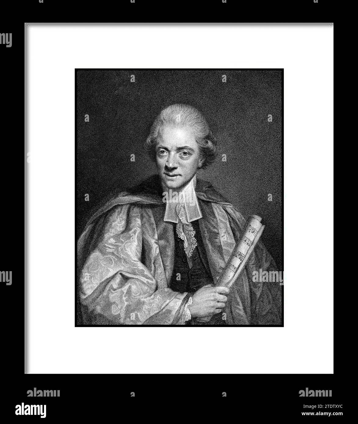 Charles Burney. Francesco Bartolozzi (Italian, Florence Lisbon) Charles Burney, April 1, 1784 British, Etching and stipple engraving; second state of Stock Photo