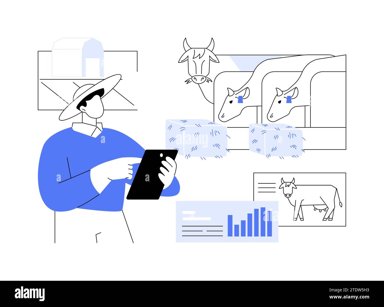 Livestock feeding statistics abstract concept vector illustration Stock ...