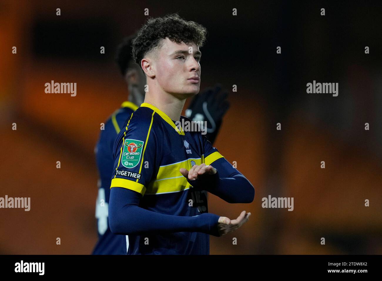 Burslem, UK. 31st Aug, 2023. Law McCabe #49 Of Middlesbrough Salutes ...