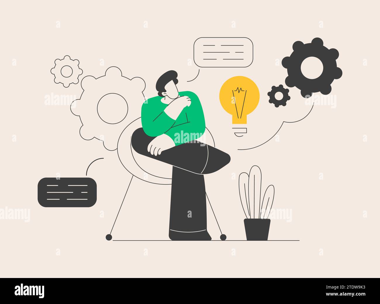 Thinking abstract concept vector illustration Stock Vector Image & Art ...