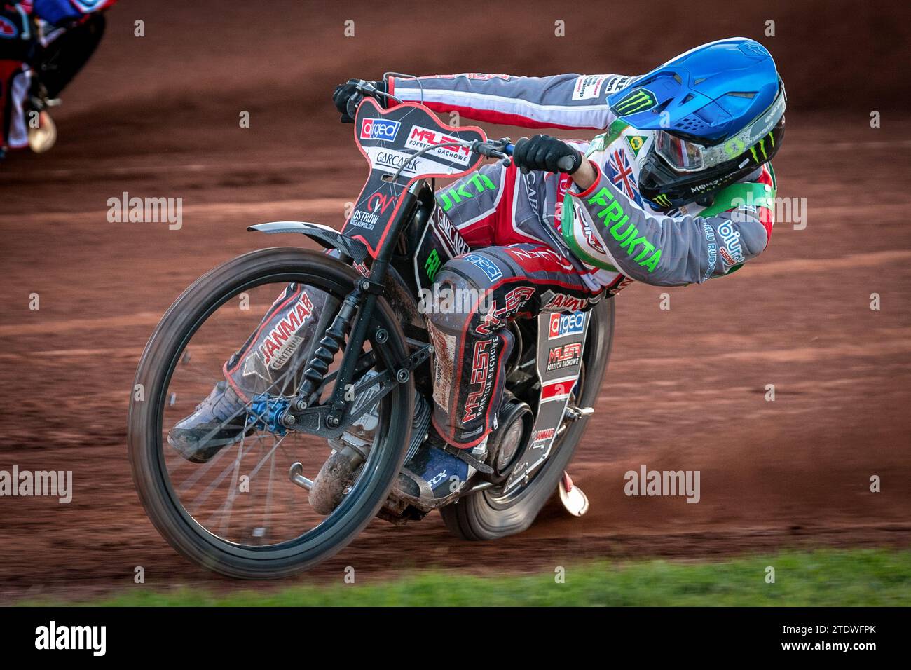 2012 World Speedway Champion & 5 Times Australian Speedway Champion Chris Holder Racing At Glasgow Speedway Track Stock Photo