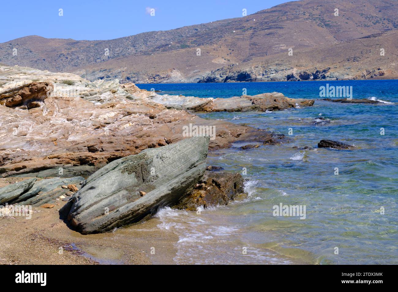 Panormos, Tinos, GR - 6 August 2023: Kavalourko Beach near Panormos ...