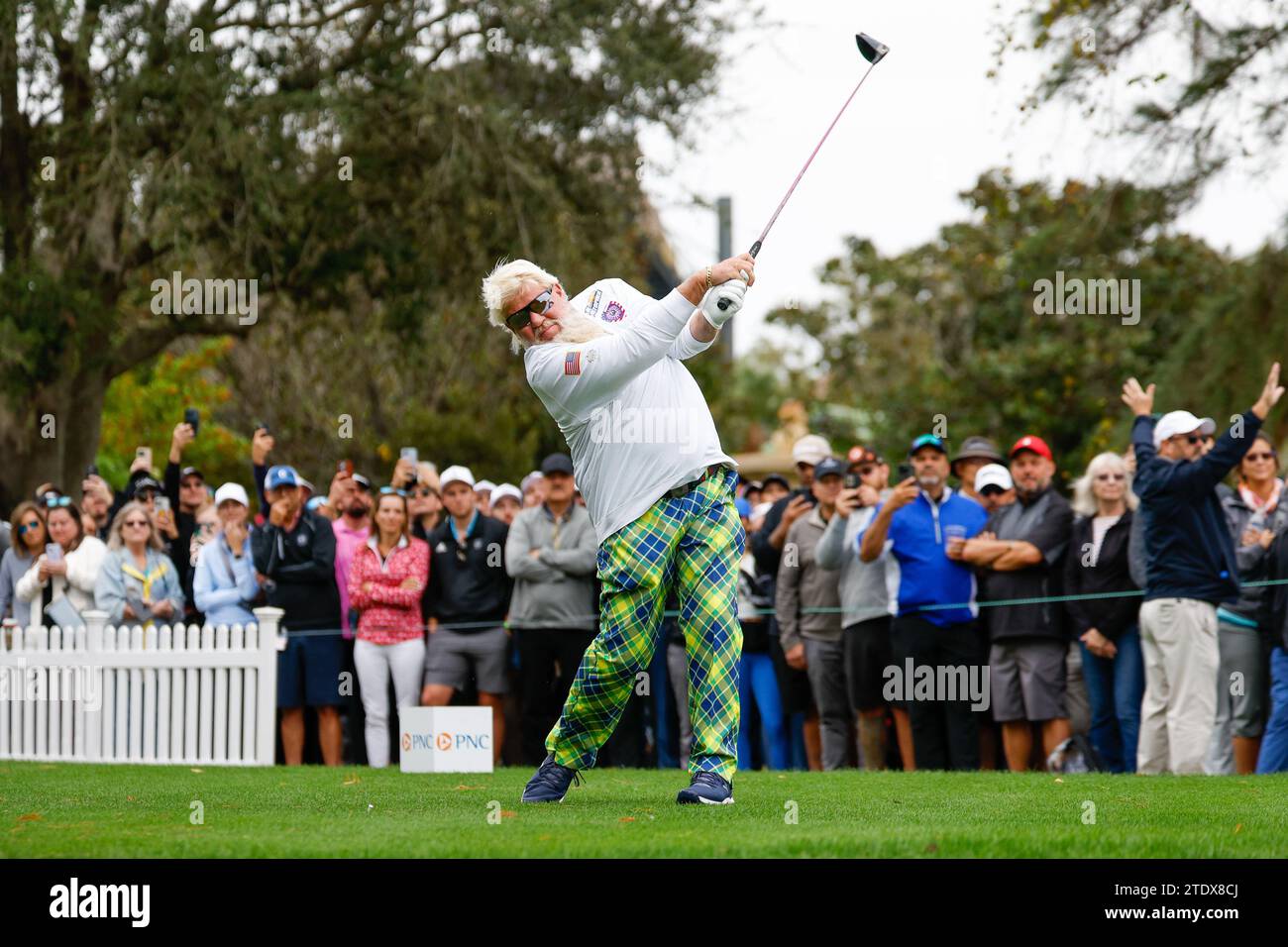 Orlando, Florida, USA. 17th Dec, 2023. John Daly teeing off on the