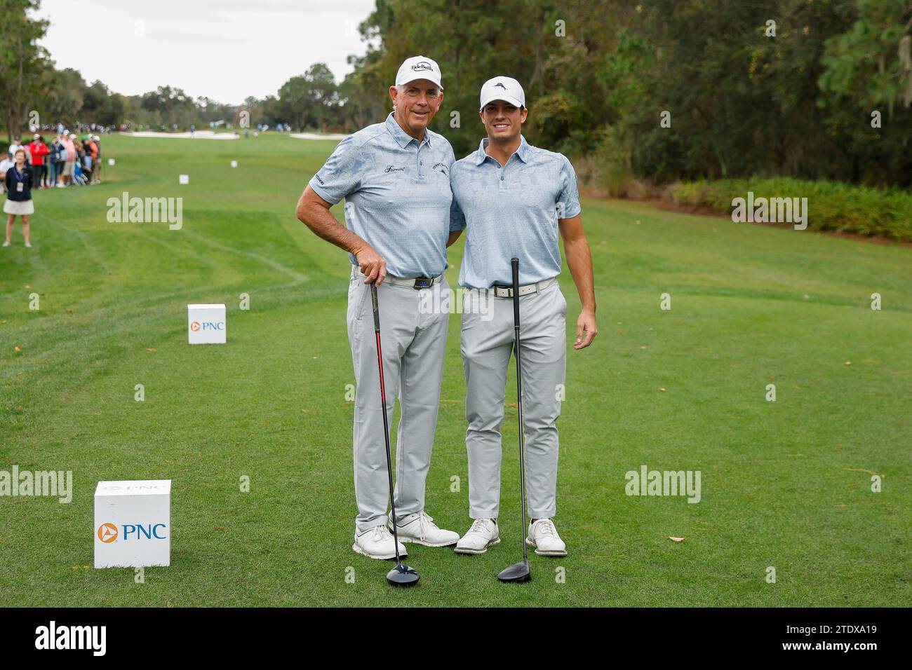 Orlando, Florida, USA. 17th Dec, 2023. Tom Lehman and son Sean Lehman