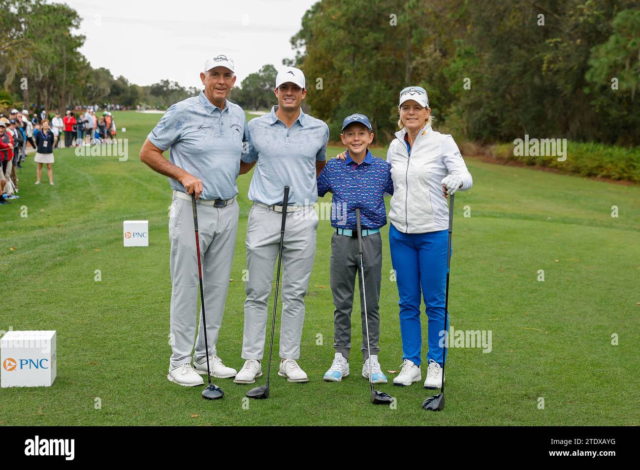 Orlando, Florida, USA. 17th Dec, 2023. Annika Sorenstam and son Will