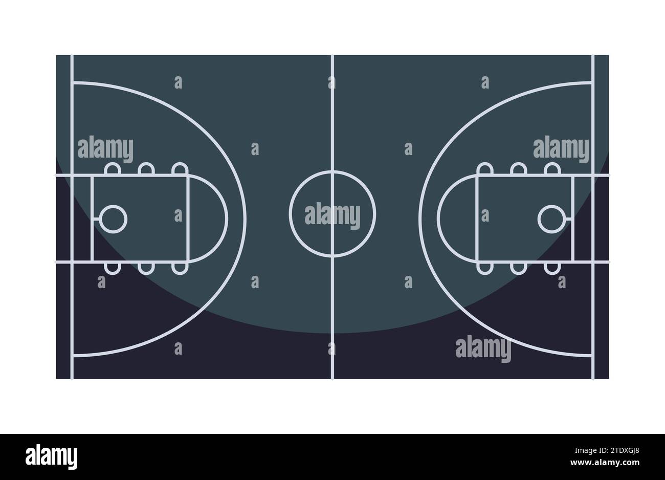 Basketball game element. Field, court or arena with baskets and