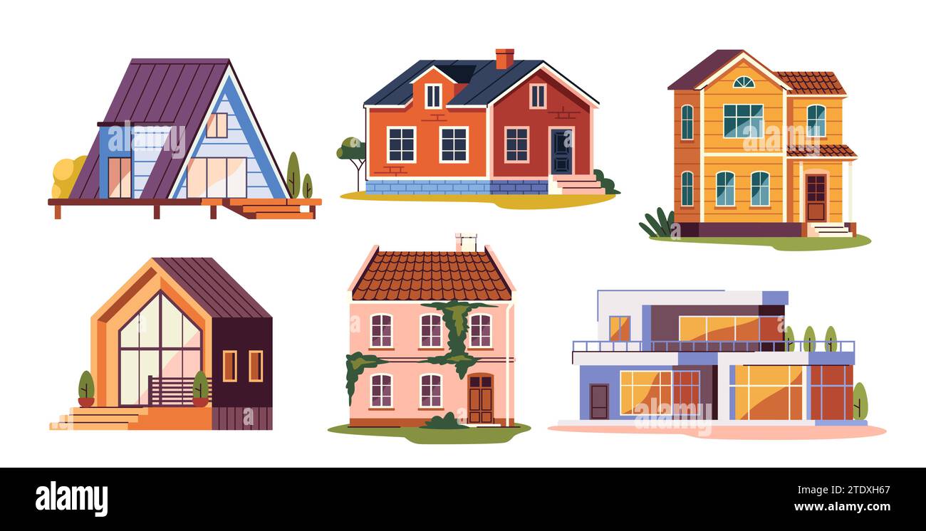 Vector Set of houses Stock Vector Image & Art - Alamy