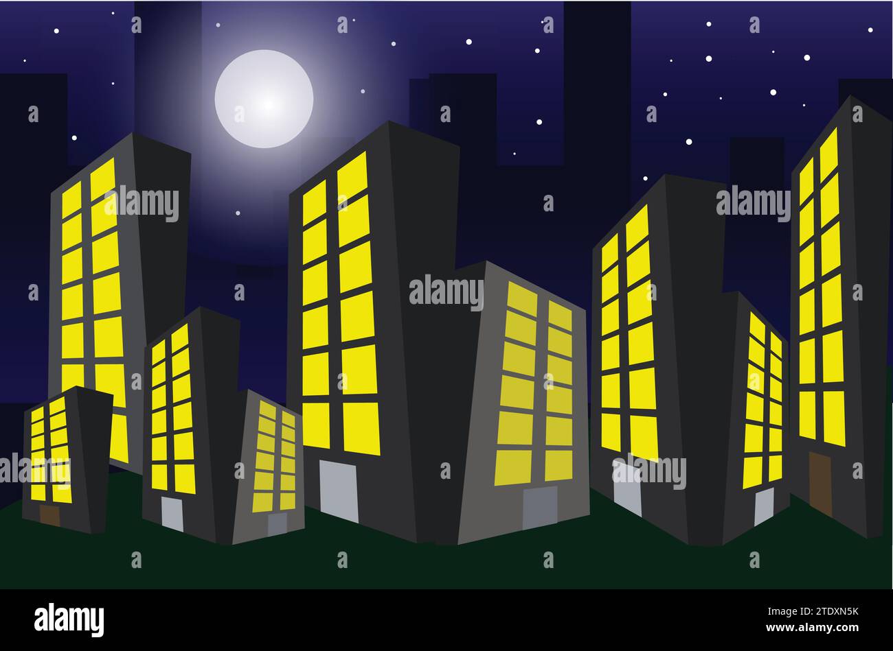 vector night city landscape Stock Vector