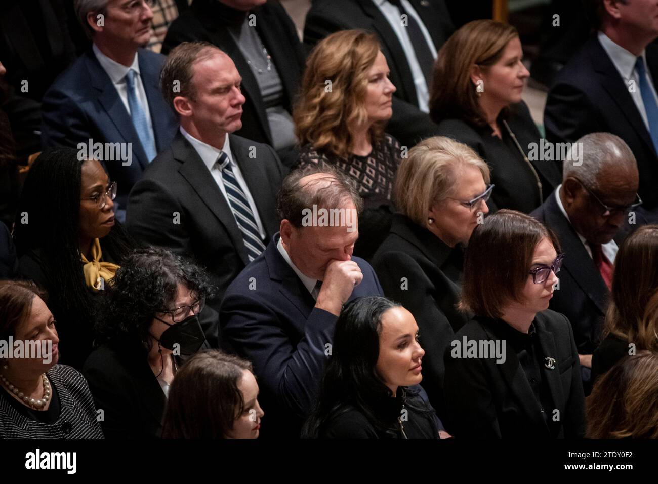 Washington, DC, US, December 19, 2023. Justice Samuel Alito, Jr., wipes