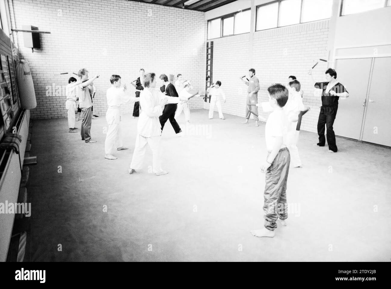 Nunchaku demonstration studio jos kops ijmuiden hires stock