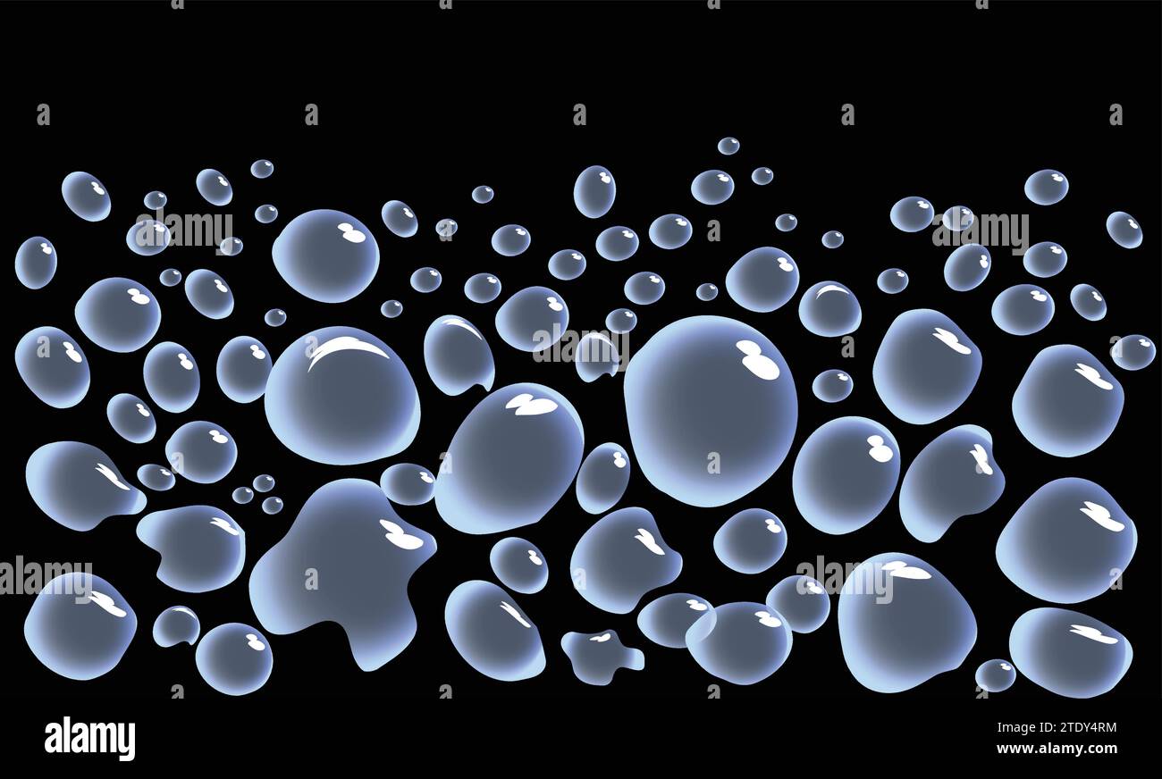 WATER BUBBLES BLACK BACKGROUND Stock Vector Image & Art Alamy