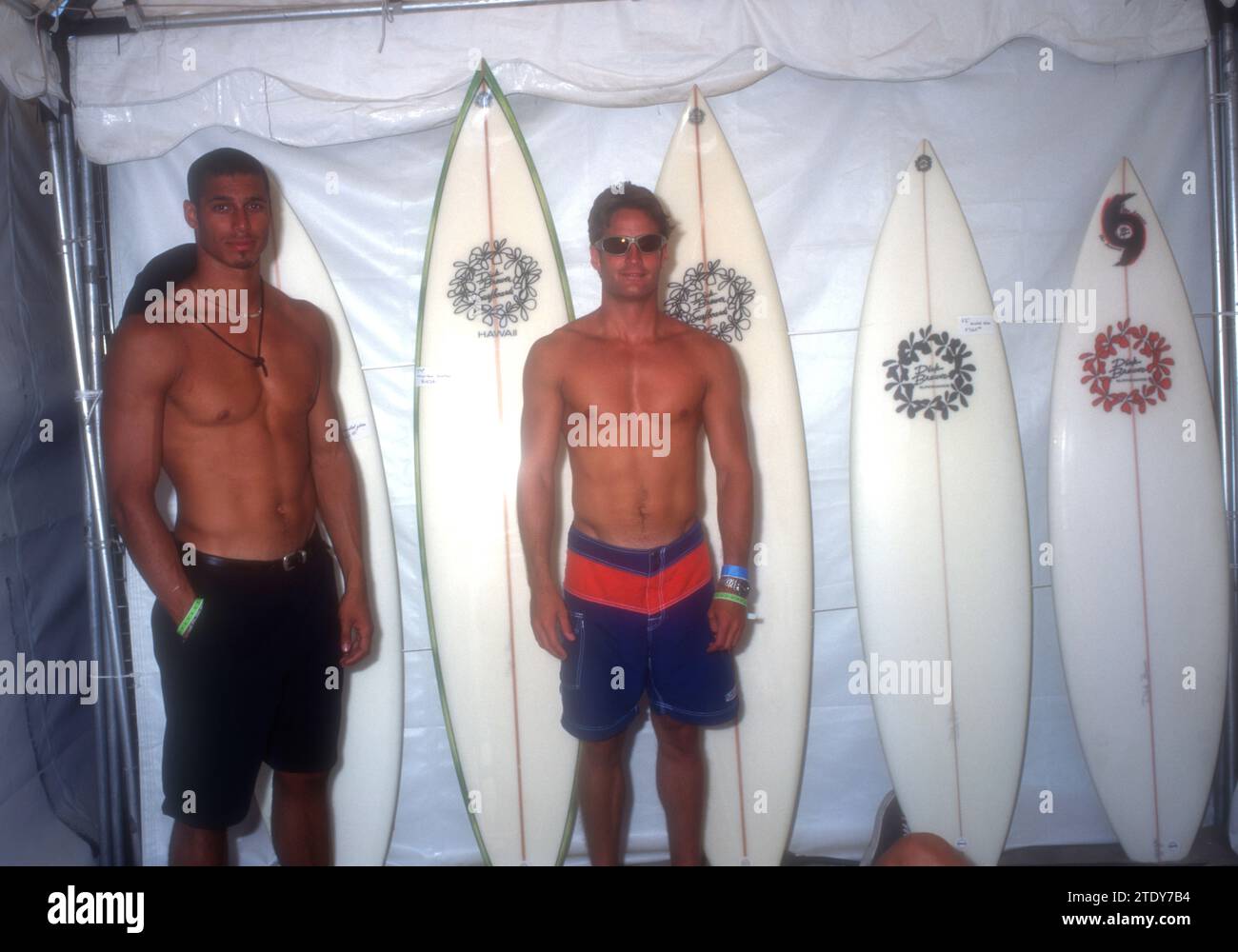 Huntington Beach, California, USA 11th August 1996 Surfers pose at US ...