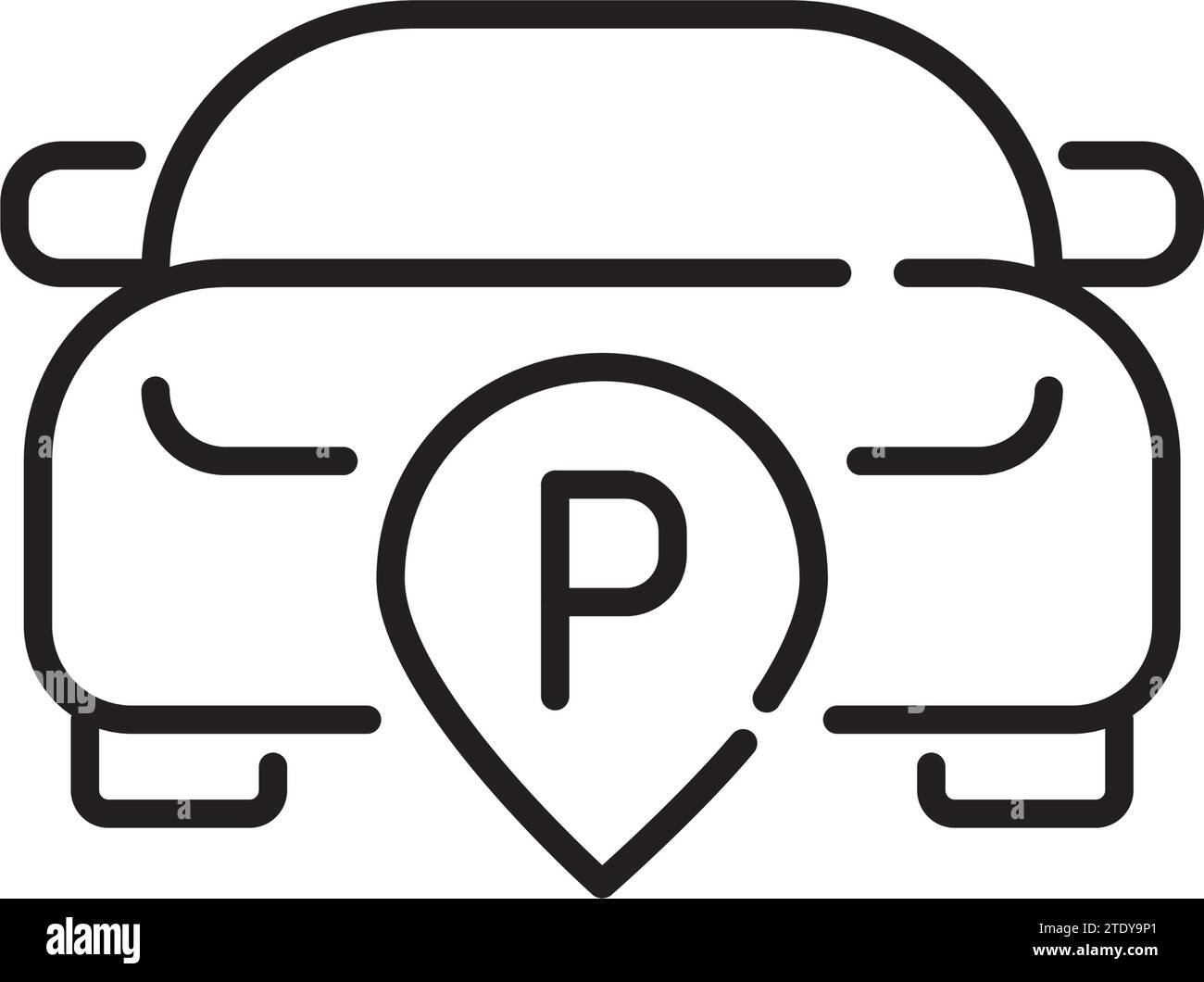 Car parking. Pixel perfect, editable stroke Stock Vector