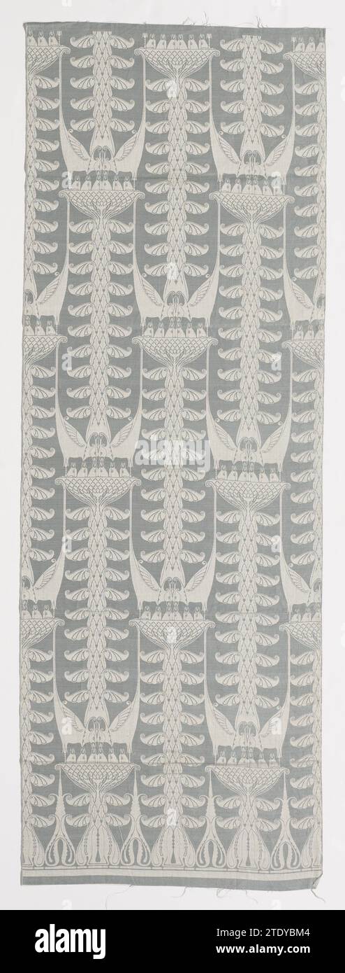 Wall extension, Chris Lebeau, 1911 - 1915 Gray dams of wall covering with a design of bird nests. Eindhoven linen (material) damask Gray dams of wall covering with a design of bird nests. Eindhoven linen (material) damask Stock Photo