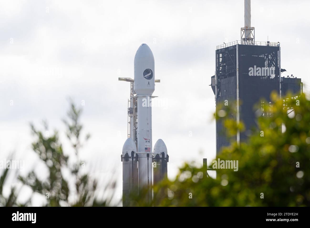 SpaceX Falcon Heavy at LC-39A Stock Photo