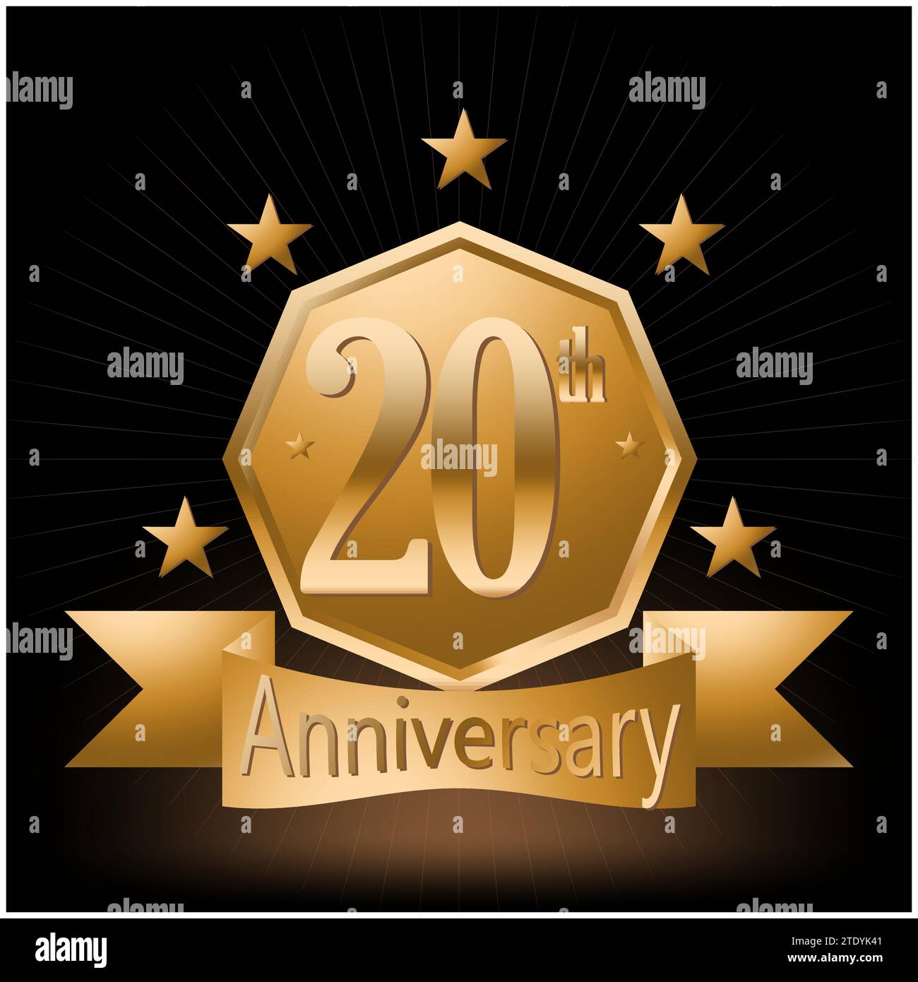 20th Anniversary Celebration Logo Vector Stock Vector