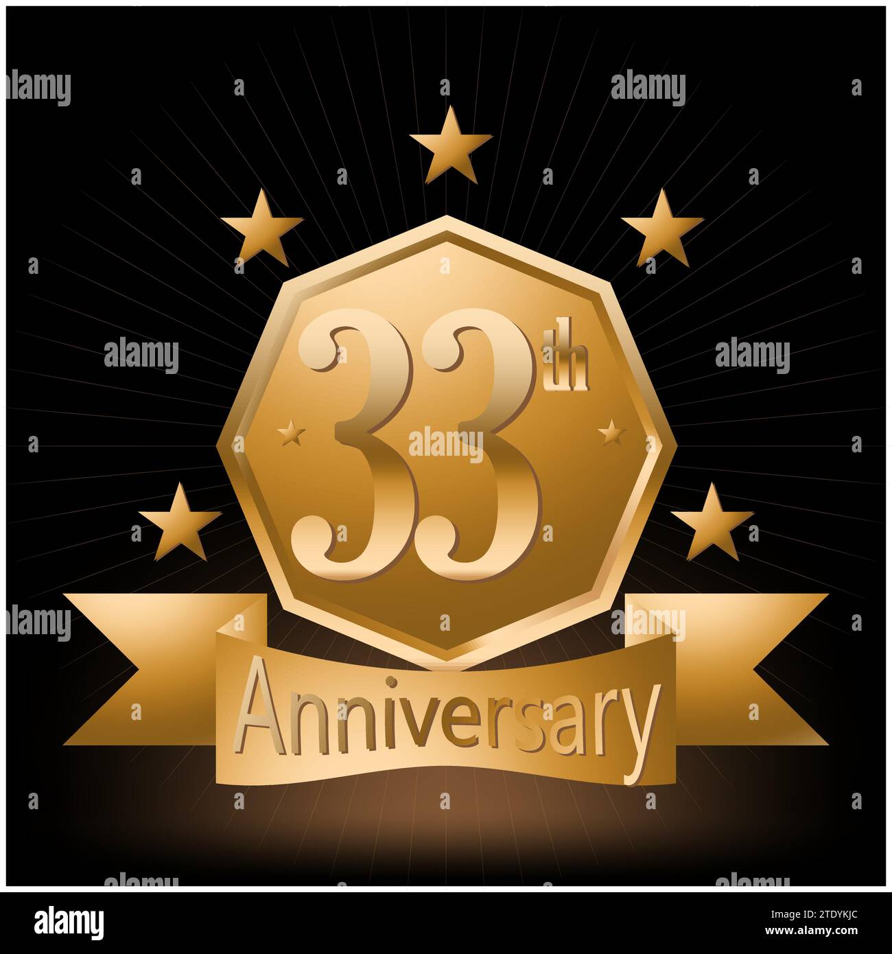 33th Anniversary Celebration Logo Vector Stock Vector