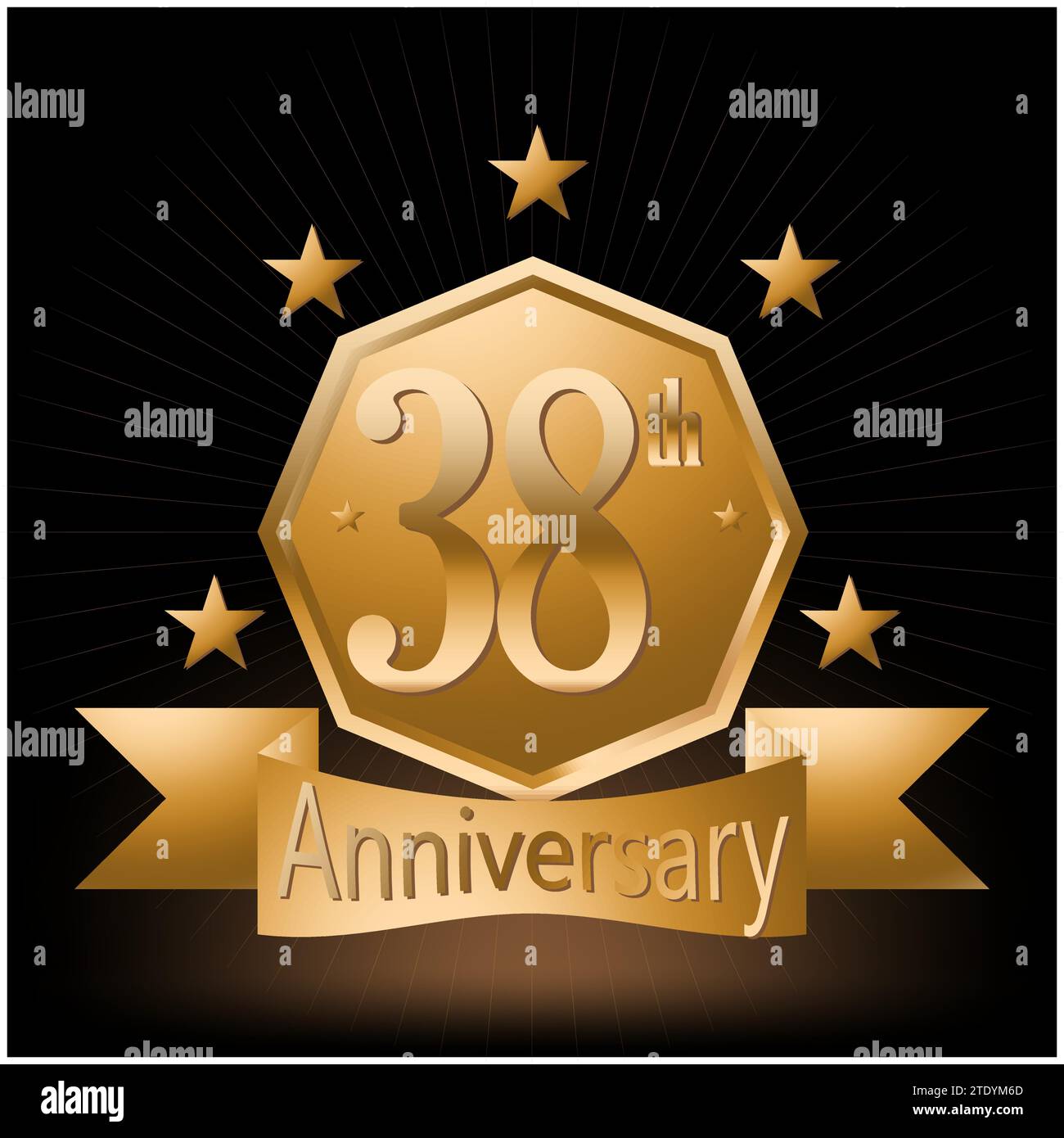 38th Anniversary Celebration Logo Vector Stock Vector