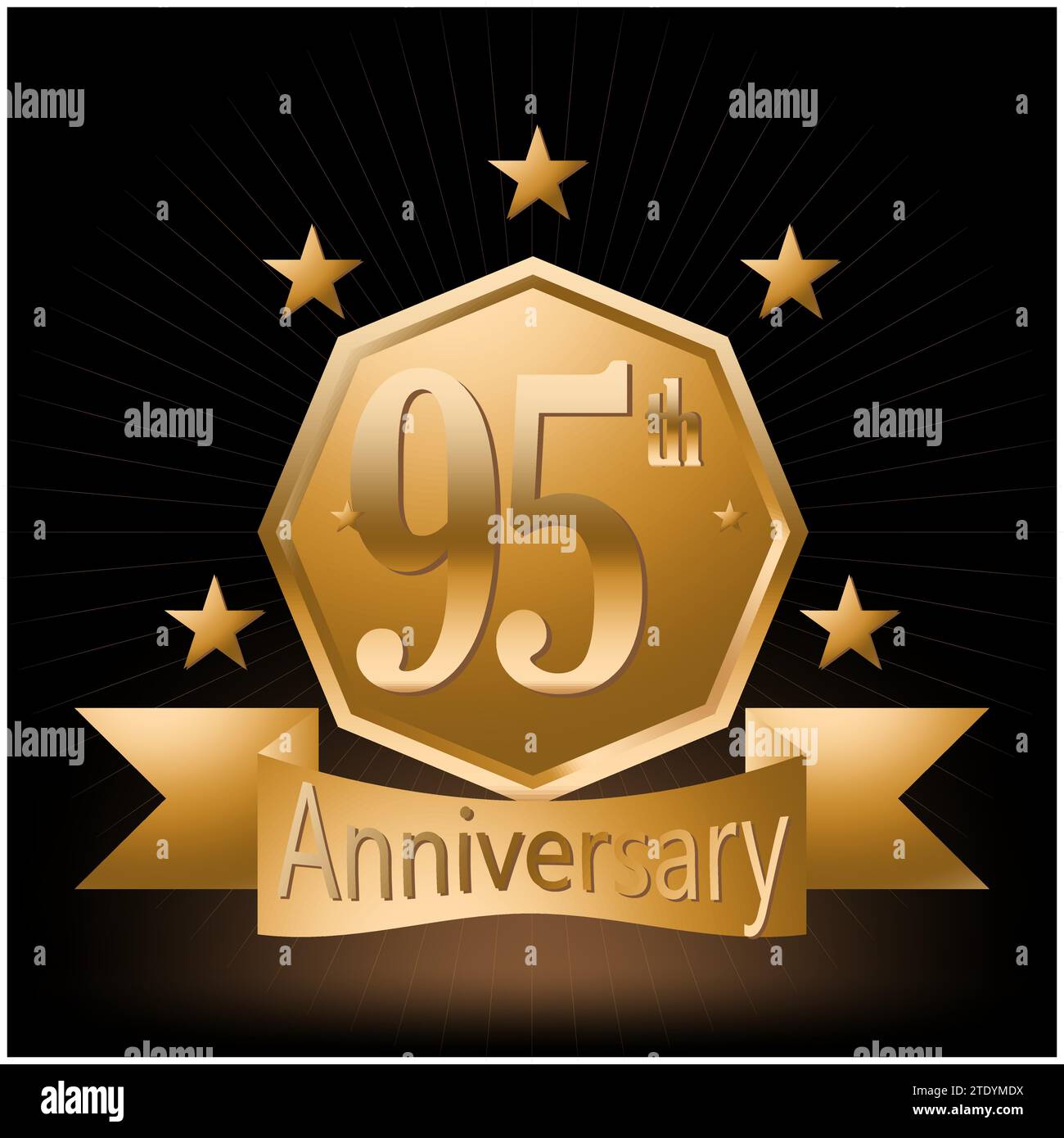 95th Anniversary Celebration Logo Vector Stock Vector