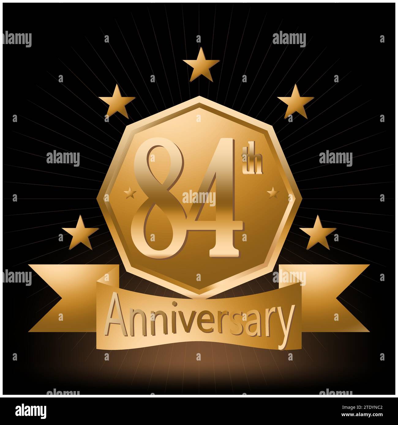 84th Anniversary Celebration Logo Vector Stock Vector